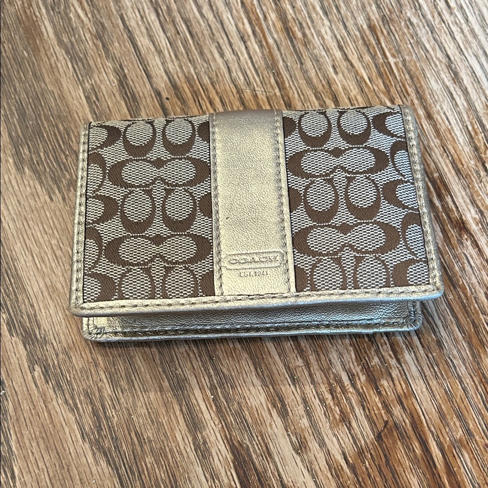 Coach Signature Jacquard Lurex Crossbody 42246 w/ matching cardholder wallet - Picture 8 of 10